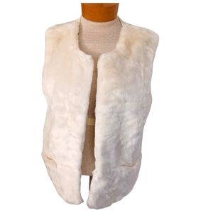 Size Small/ Medium Vintage America Faux Fur Womens Vest Knit Old Money Quiet Lux